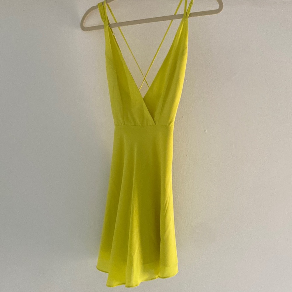 Mustard Seed Neon Yellow Mini Dress